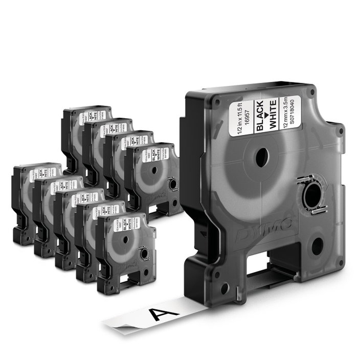 DYMO Multipack de Cintas D1 9 mm x 7 m Negro sobre Blanco DYMO Multipack de Cintas D1 9 mm x 7 m Negro sobre Blanco