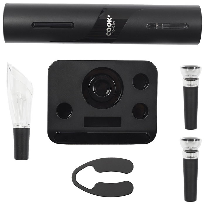 Cook Concept Pour Lui Kit 5 Piezas Vino Sacacorchos Electrónico Tapón Vertedor Tapones Vacío Descapsulador para Amantes del Vino