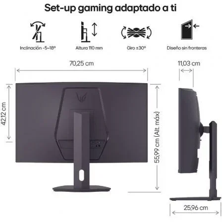 LG Monitor Gaming UltraGear 32G600A-B 31.5" QHD 180Hz 1ms VA Negro