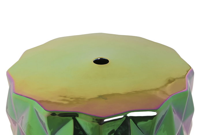 DKD Home Decor Mesita Auxiliar de Porcelana Iridiscente Fluorito