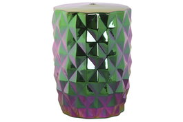DKD Home Decor Mesita Auxiliar de Porcelana Iridiscente Fluorito