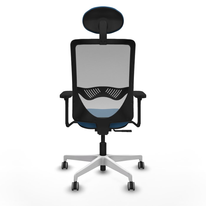 PIQUERAS Y CRESPO Silla de oficina Zulema con mecanismo Sincro, Azul claro y Gris
