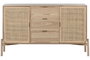 DKD Home Decor Buffet de Abeto y Ratán Ratan Moref 136x38x80