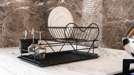 Hermia SM505-B Escurreplatos Metálico Negro 47x32x24cm