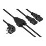 Kabelmeister Cable Schutzkontakt-St. (90° gew.)- 2xC13 negro, 2m