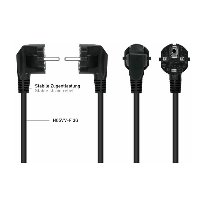 Kabelmeister Cable Schutzkontakt-St. (90° gew.)- 2xC13 negro, 2m Kabelmeister Cable Schutzkontakt-St. (90° gew.)- 2xC13 negro, 2m