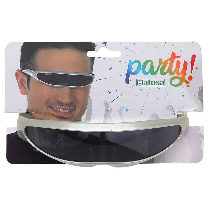 Atosa Gafas Futuristas Robot para Cosplay y Disfraces, Montura Plateada, Adulto