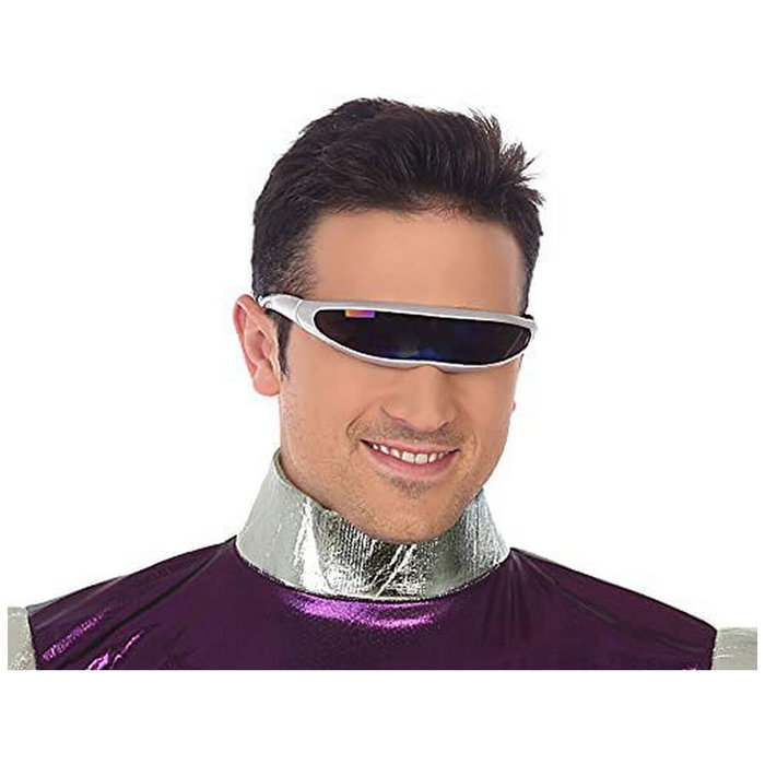 Atosa Gafas Futuristas Robot para Cosplay y Disfraces, Montura Plateada, Adulto