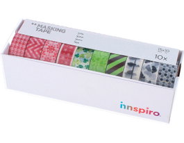 Innspiro Set 10 cintas masking tape Washi Serie deco
