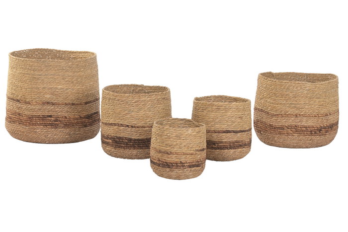 DKD Home Decor Macetero Urban Marron 44 x 40 x 44 cm Set de 5