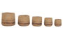 DKD Home Decor Set de 5 Maceteros de Fibra con Rayas Marrón Natural