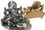 DKD Home Decor Soporte Incienso Dorado Plateado Aluminio Ganesha Varilla Cono 10 x 8 x 8 cm (4 Unidades)