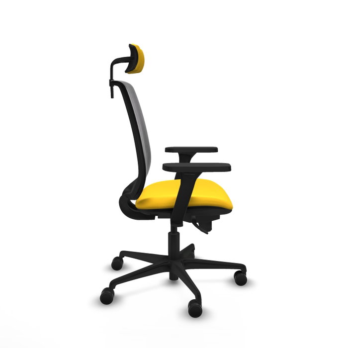 PIQUERAS Y CRESPO Alares Silla de Oficina con Mecanismo Sincro, Malla Negra y Asiento Amarillo PIQUERAS Y CRESPO Alares Silla de Oficina con Mecanismo Sincro, Malla Negra y Asiento Amarillo