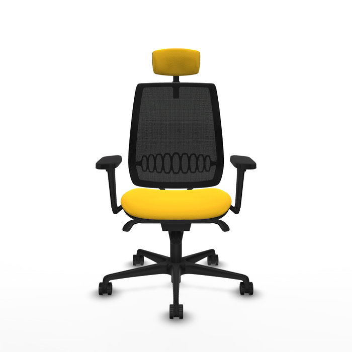PIQUERAS Y CRESPO Alares Silla de Oficina con Mecanismo Sincro, Malla Negra y Asiento Amarillo PIQUERAS Y CRESPO Alares Silla de Oficina con Mecanismo Sincro, Malla Negra y Asiento Amarillo