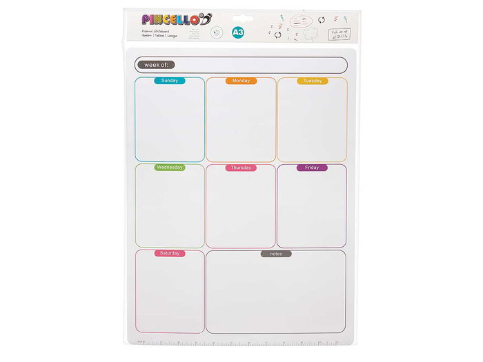 Pincello Imán Nevera Notas A3 Semanario 33.5 x 48 x 0.5 cm Blanco (Set de 36)