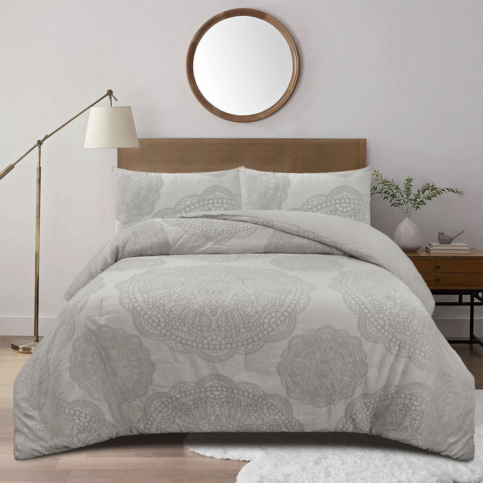 DKD Home Decor Colcha Boho Gris 260 x 180 cm (2 Unidades) Poliéster Jacquard