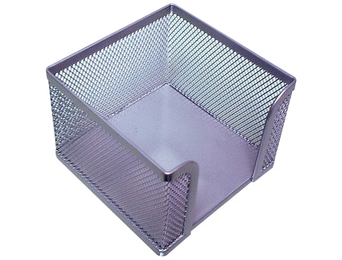 Q-connect Soporte Taco Papel Metálico Rejilla Plata 95x95x80 mm