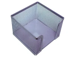 Q-connect Soporte Taco Papel Metálico Rejilla Plata 95x95x80 mm