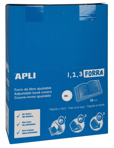 Apli Forro de Libros con Solapa Ajustable 300mm Transparente Apli Forro de Libros con Solapa Ajustable 300mm Transparente