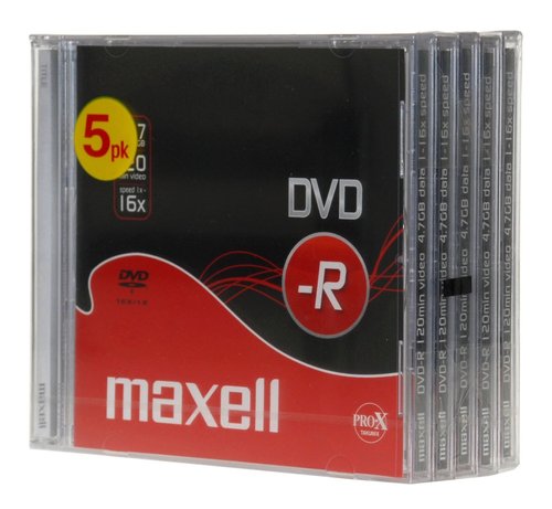 Dvd -R Maxell 4,7Gb 16X Jewel Case Pack 5 (Incluye Canon Lpi De 1.05 ) (M173) Dvd -R Maxell 4,7Gb 16X Jewel Case Pack 5 (Incluye Canon Lpi De 1.05 ) (M173)