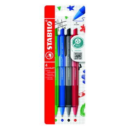 Boligrafo Stabilo Retractil Pointball Colorful Surtido Estuche De 4
