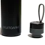Muitomas WBOTTLELC500BK - Termo de acero inoxidable 500 ml, A prueba de fugas, Correa de silicona, Color negro