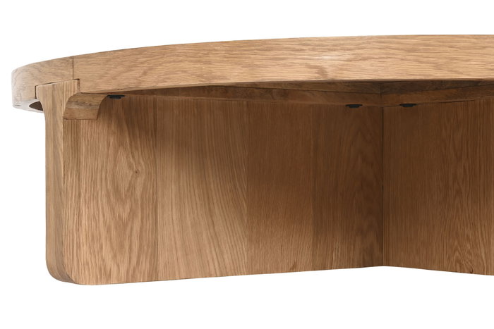 DKD Home Decor Mesa de Centro Roble MDF 121x121x31,5cm Veneer Natural