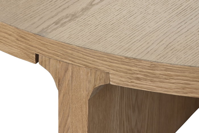 DKD Home Decor Mesa de Centro Roble MDF 121x121x31,5cm Veneer Natural