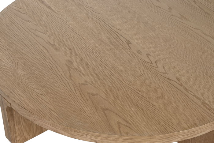 DKD Home Decor Mesa de Centro Roble MDF 121x121x31,5cm Veneer Natural