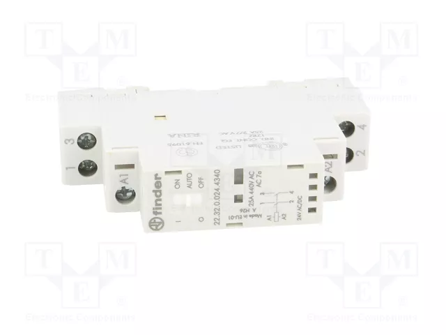 FINDER Contactor de instalación modular 2-polar 25A 24VAC/24VDC