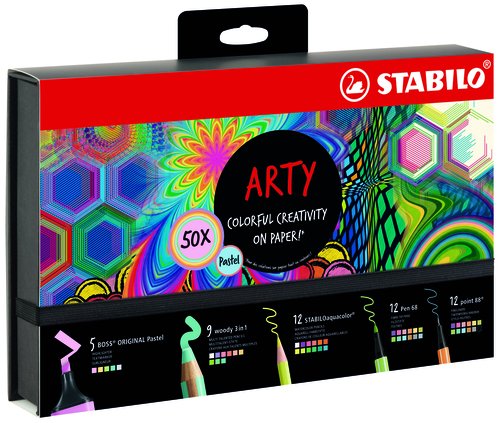 Stabilo Set Creativo Arty Pastel con 50 unidades surtidas