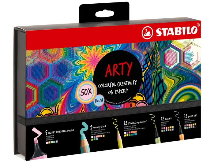 Stabilo Set Creativo Arty Pastel con 50 unidades surtidas