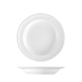 LANGENTHAL Plato Hondo BARROCO 22 cm - Vajilla Blanca Grabada Clásica (Set de 6)