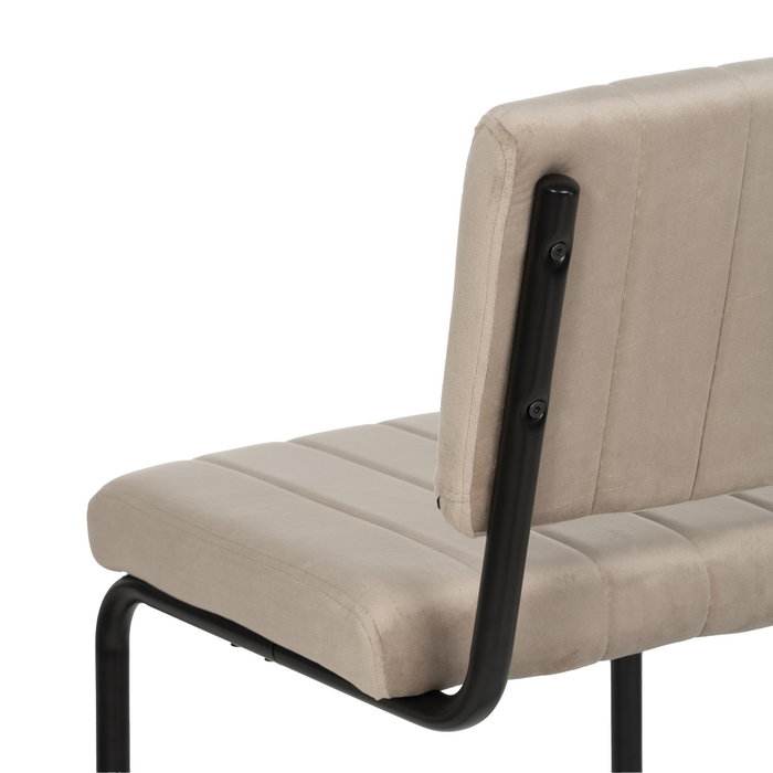 Silla Beige Tejido-Metal Contract 48 X 56 X 82 cm (Set de 2)