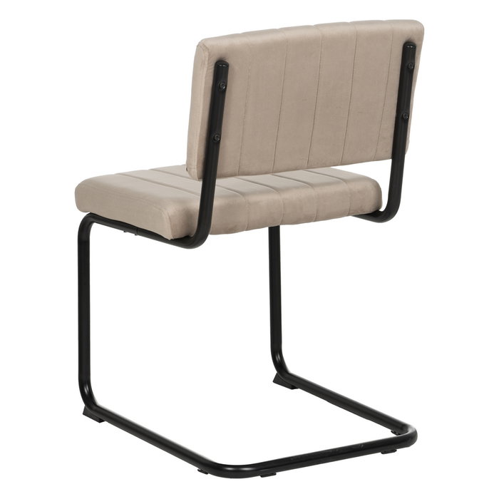 Silla Beige Tejido-Metal Contract 48 X 56 X 82 cm (Set de 2)