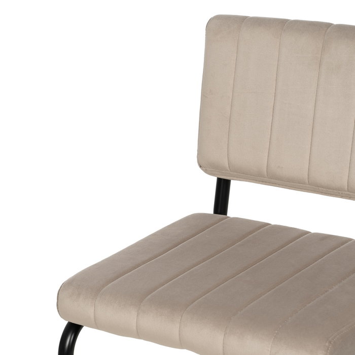 Silla Beige Tejido-Metal Contract 48 X 56 X 82 cm (Set de 2)