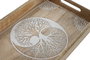 DKD Home Decor Set de 2 Bandejas de Mango Árbol Decape Blanco y Natural