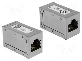 DeLOCK 86140 Adaptador RJ45 Hembra a Hembra Cat.6 STP Plata