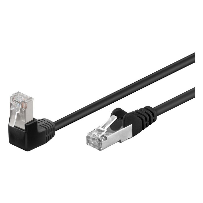 Wentronic Goobay Cat5e Patchkabel 1 m con conector angular 90 grados, F/UTP, Negro Wentronic Goobay Cat5e Patchkabel 1 m con conector angular 90 grados, F/UTP, Negro