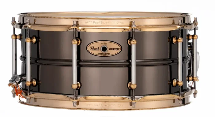 PEARL STHNSF1465 SensiTone Caja 14x6.5" Latón Black Nickel Edición Limitada - 1mm Aros SuperHoop II y Bellotas Tube Lug