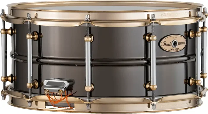 PEARL STHNSF1465 SensiTone Caja 14x6.5" Latón Black Nickel Edición Limitada - 1mm Aros SuperHoop II y Bellotas Tube Lug