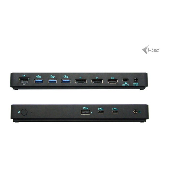 I-Tec Docking Station USB-C Triple Display Gen 2 Pro, 100W Power Delivery, 3 Pantallas 4K 120Hz, Gigabit Ethernet, Thunderbolt 3/4 compatible, Negro