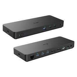 I-Tec Docking Station USB-C Triple Display Gen 2 Pro, 100W Power Delivery, 3 Pantallas 4K 120Hz, Gigabit Ethernet, Thunderbolt 3/4 compatible, Negro