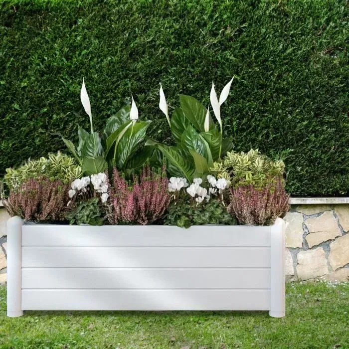 Stefanplast RECT. blanco Bandeja Flores Rectangular Madera Blanca 100x43xH35cm 80L Stefanplast RECT. blanco Bandeja Flores Rectangular Madera Blanca 100x43xH35cm 80L