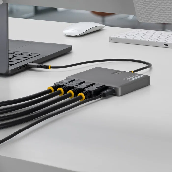 StarTech.com Adaptador USB-C a 4 Monitores DisplayPort 4K 60Hz con PD 140W y USB-A Gris StarTech.com Adaptador USB-C a 4 Monitores DisplayPort 4K 60Hz con PD 140W y USB-A Gris