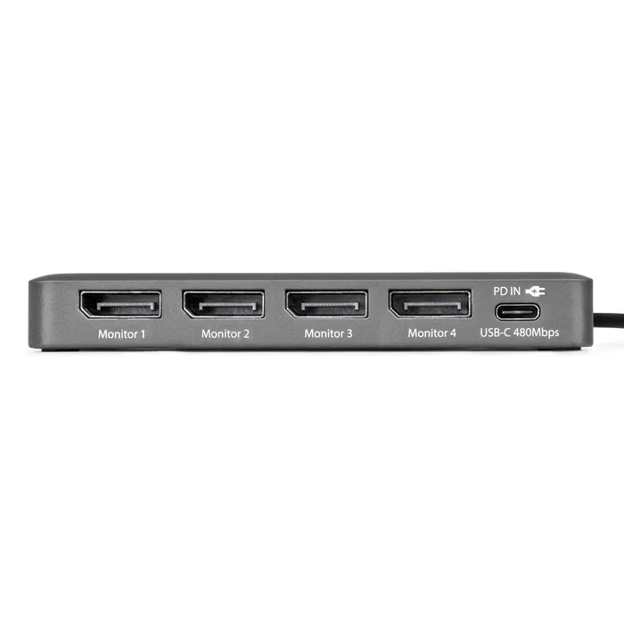 StarTech.com Adaptador USB-C a 4 Monitores DisplayPort 4K 60Hz con PD 140W y USB-A Gris StarTech.com Adaptador USB-C a 4 Monitores DisplayPort 4K 60Hz con PD 140W y USB-A Gris