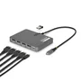 StarTech.com Adaptador USB-C a 4 Monitores DisplayPort 4K 60Hz con PD 140W y USB-A Gris