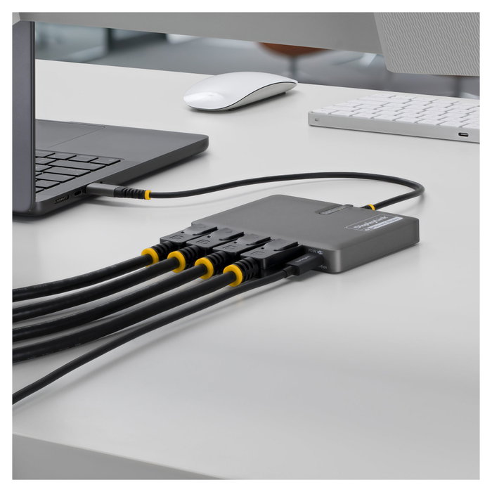 StarTech.com Adaptador USB-C a 4 Monitores DisplayPort 4K 60Hz con PD 140W y USB-A Gris StarTech.com Adaptador USB-C a 4 Monitores DisplayPort 4K 60Hz con PD 140W y USB-A Gris