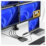 StarTech.com Adaptador USB-C a 4 Monitores DisplayPort 4K 60Hz con PD 140W y USB-A Gris