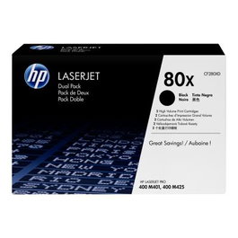 HP Pack de 2 cartuchos de tóner 80X Negro CF280XD